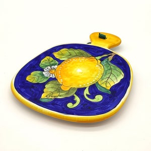 Italian Ceramic - Cheese Board Lemon - Serving Platter  - Made in ITALY  - Italian Pottery Serving Dish - Slate Cheese Tray