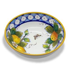 Medium Bowl - Italian dinnerware pasta bowl - Platter serving tray - Hand painted Tuscany pottery bowls - Made in Italy - Salad Bowl