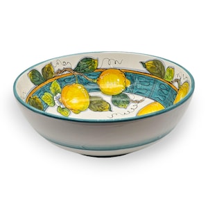 Large Ceramic Bowl - Italian dinnerware pasta bowl - Platter serving tray - Hand painted Tuscany pottery bowls - Made in Italy - Salad Bowl