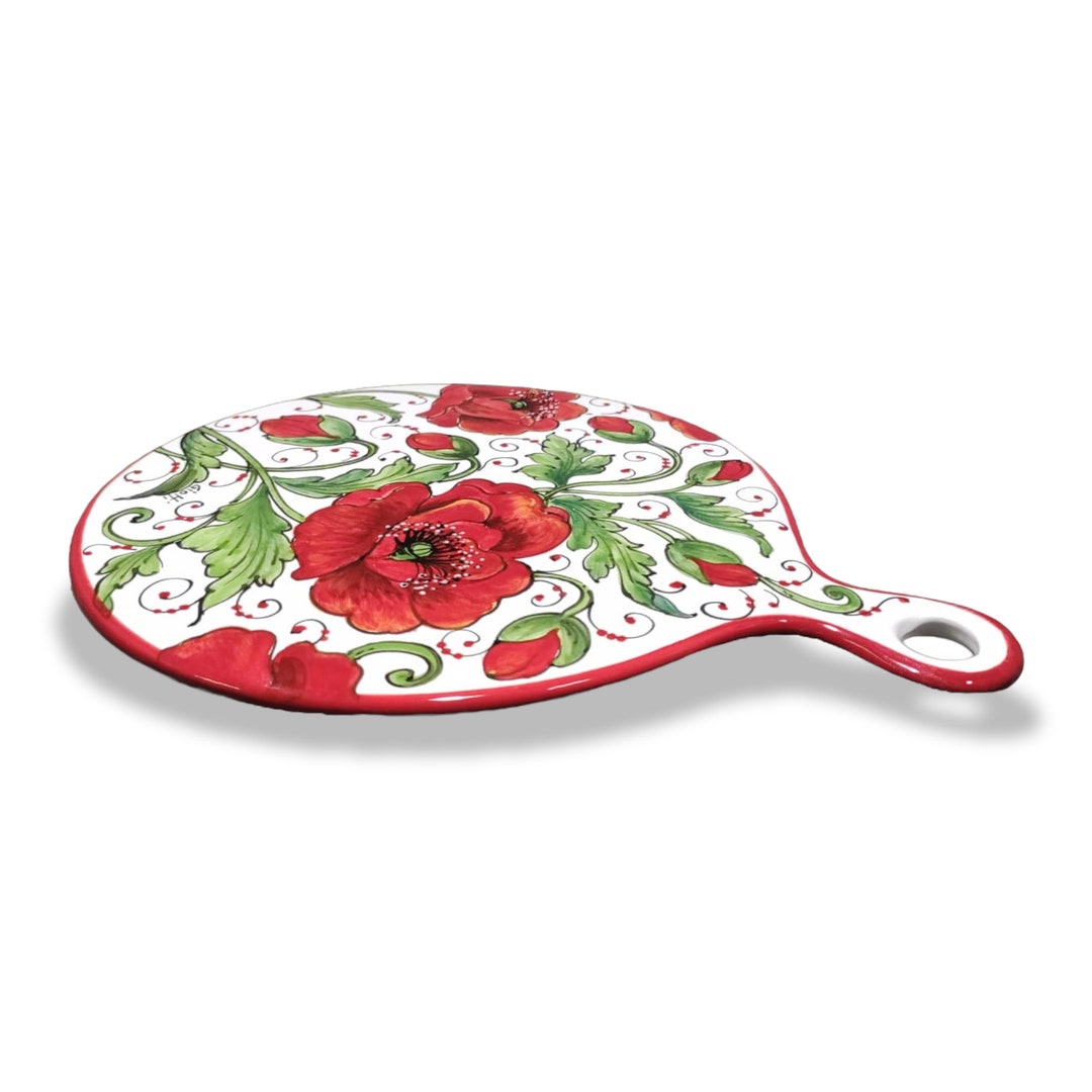 Hand-painted Ceramic Cheese Board – Italian Poppies Design - Etsy