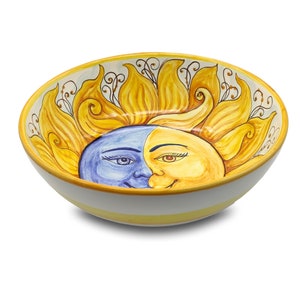 Large Ceramic Bowl - Italian dinnerware pasta bowl - Platter serving tray - Hand painted Tuscany pottery bowls - Made in Italy - Salad Bowl