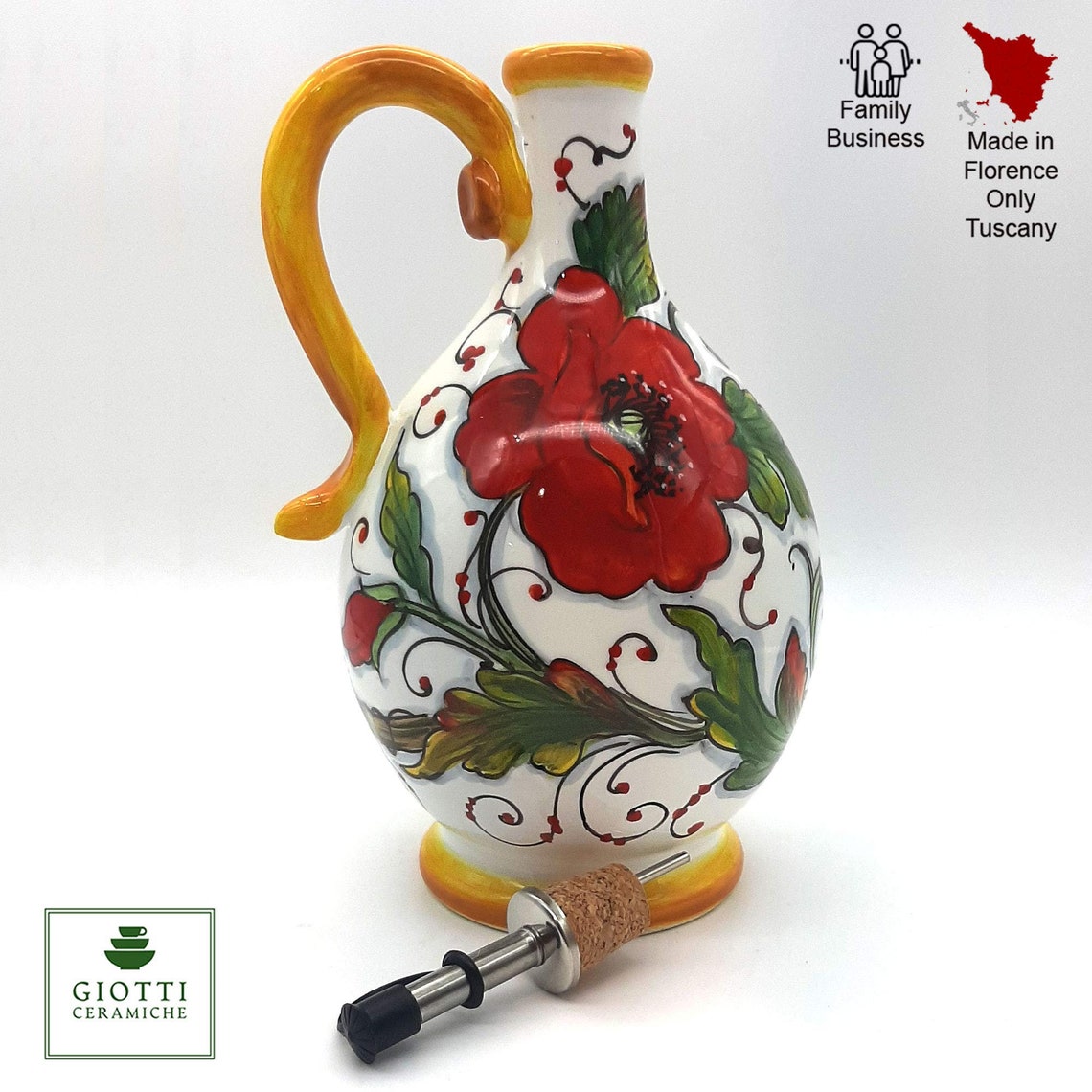 Italian Ceramic Olive Oil Dispenser Bottle XL Size Hand Etsy