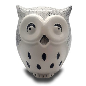 Italian Ceramic Decorative White Owl Statue Decor - Porcelain Owl Figurines - Small Decor Items for Shelf -  Modern Home Decor