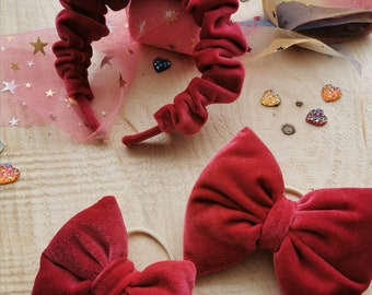 Scrunchies velour kids headband and hair ties set