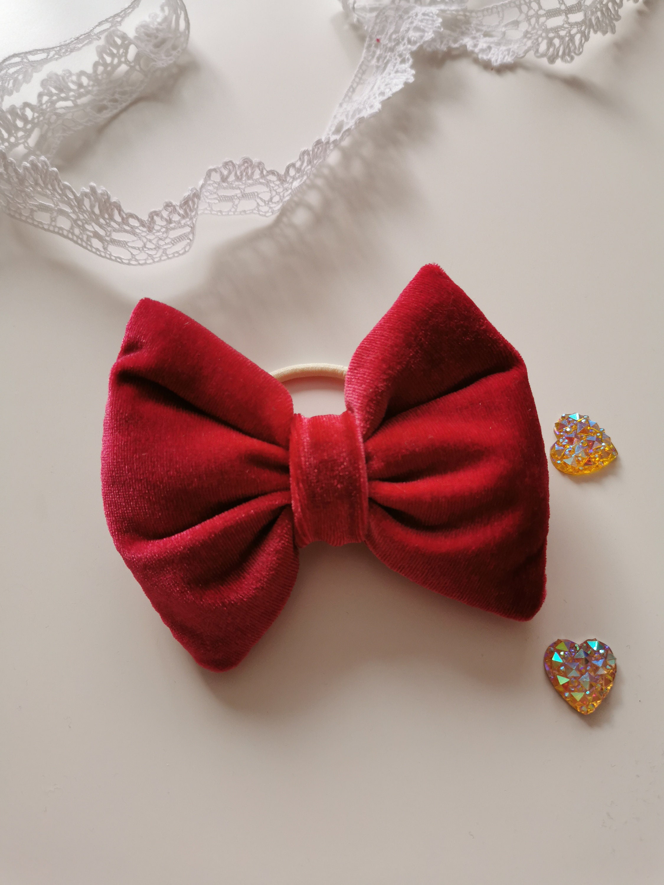 Puffy bow hair tie