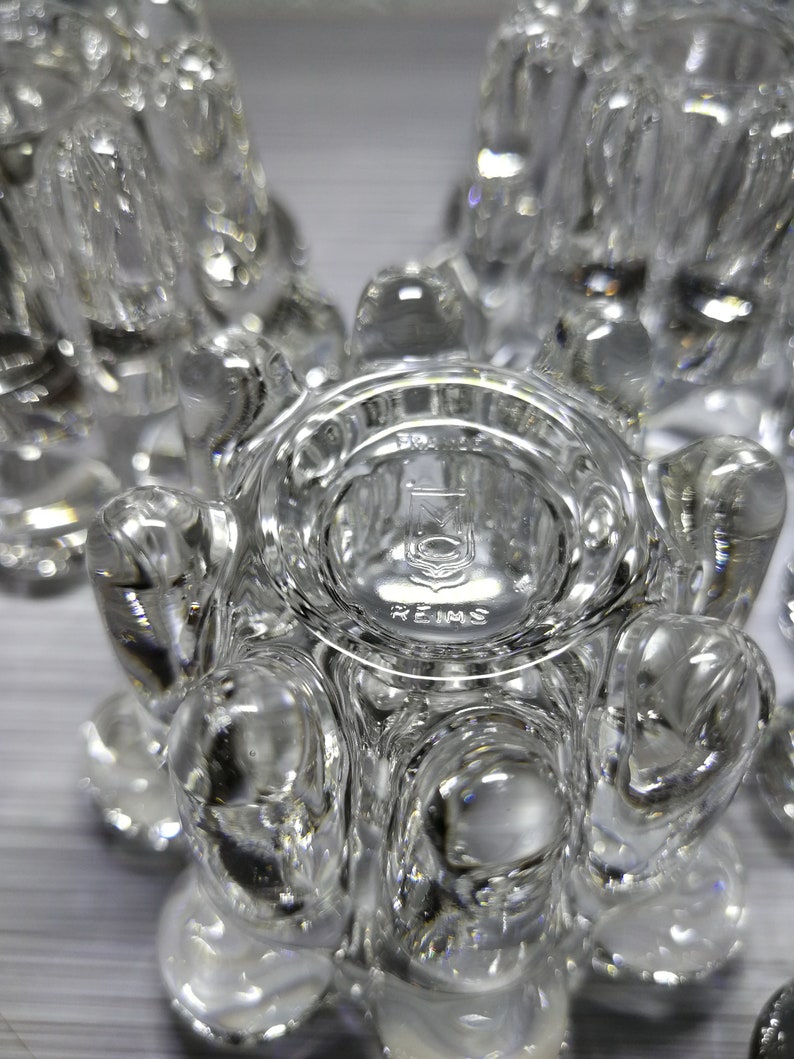 6 Reims Glass Bubble Candlestick Holders France. Set of 6 Etsy