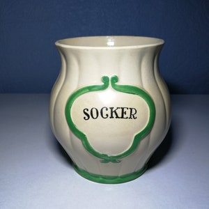 Sucrier Gustavsberg « Socker » vintage : décoration suédoise en céramique
