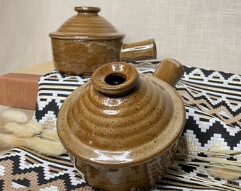 White Handmade Ceramic Soup Crock Covered Mini Casserole Lidded Stoneware Bakeware Ceramic Cookware Onion Soup Crock IN STOCK