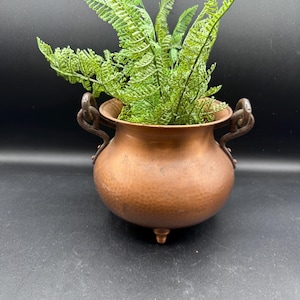 Antique copper handled cauldron pot | copper | copper vessel | antique | French country | European | Copper bucket | copper handled bucket