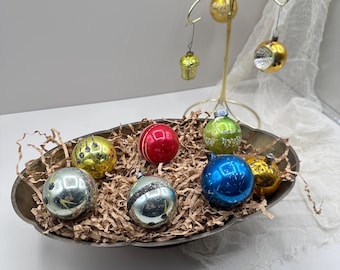 Adornos navideños vintage de cristal de mercurio – Decoración navideña retro de los años 50 y 60
