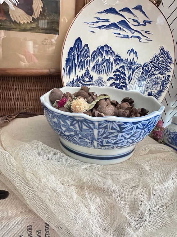 青色の球形陶器 陶器 青陶器 ジャイプル ブルーポッタリー 〔お椀型 直径：10.5