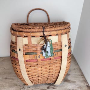 Vintage Wicker Fishing Basket - Etsy