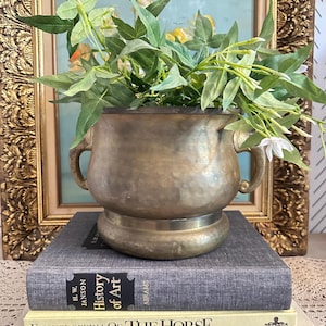 Antique Russian Brass Elephant Head Planter – Double Eagle Moscow Marked Jardiniere / Cachepot