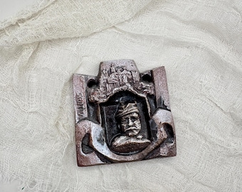 Vintage Wenen Oostenrijk muurplaquette | Halverwege de eeuw keramische Wien souvenir| Figurale buste architectonisch reliëf|Europees decor|Plaquette met basreliëf