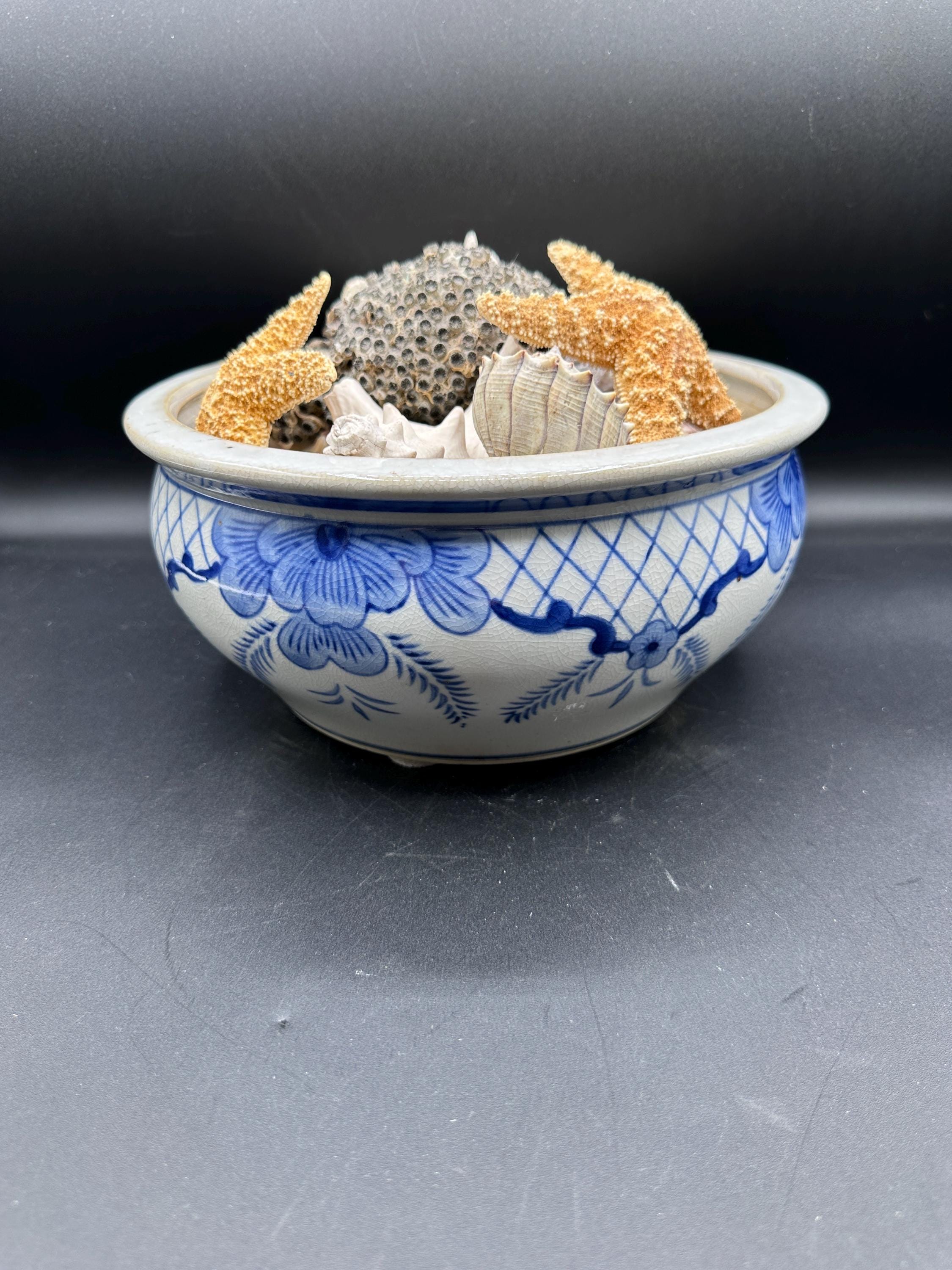 古磁器 青白い陶器ボウル 花と鳥のデザイン 古磁器 青白い陶器ボウル 花と鳥のデザイン 【公式通販】