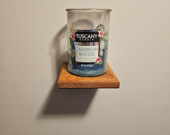 Mini étagère flottante en cerisier faite main - Présentoirs carrés