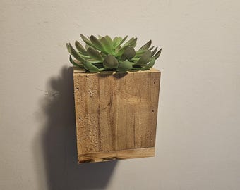 Jardinière flottante faite main en cèdre Ky - Petit présentoir mural