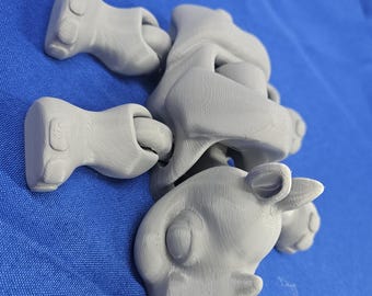 Jouet rhinocéros pilonneuse imprimé en 3D, figurine animée