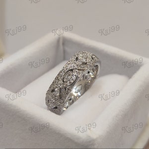 1930s Antique White Round Cut Diamond Wedding Engagement Ring in 935 ...