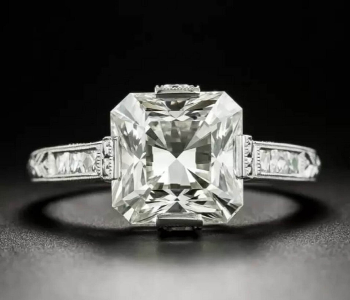 1930s Vintage 2.30ct Asscher Cut Diamond Engagement Wedding | Etsy Canada
