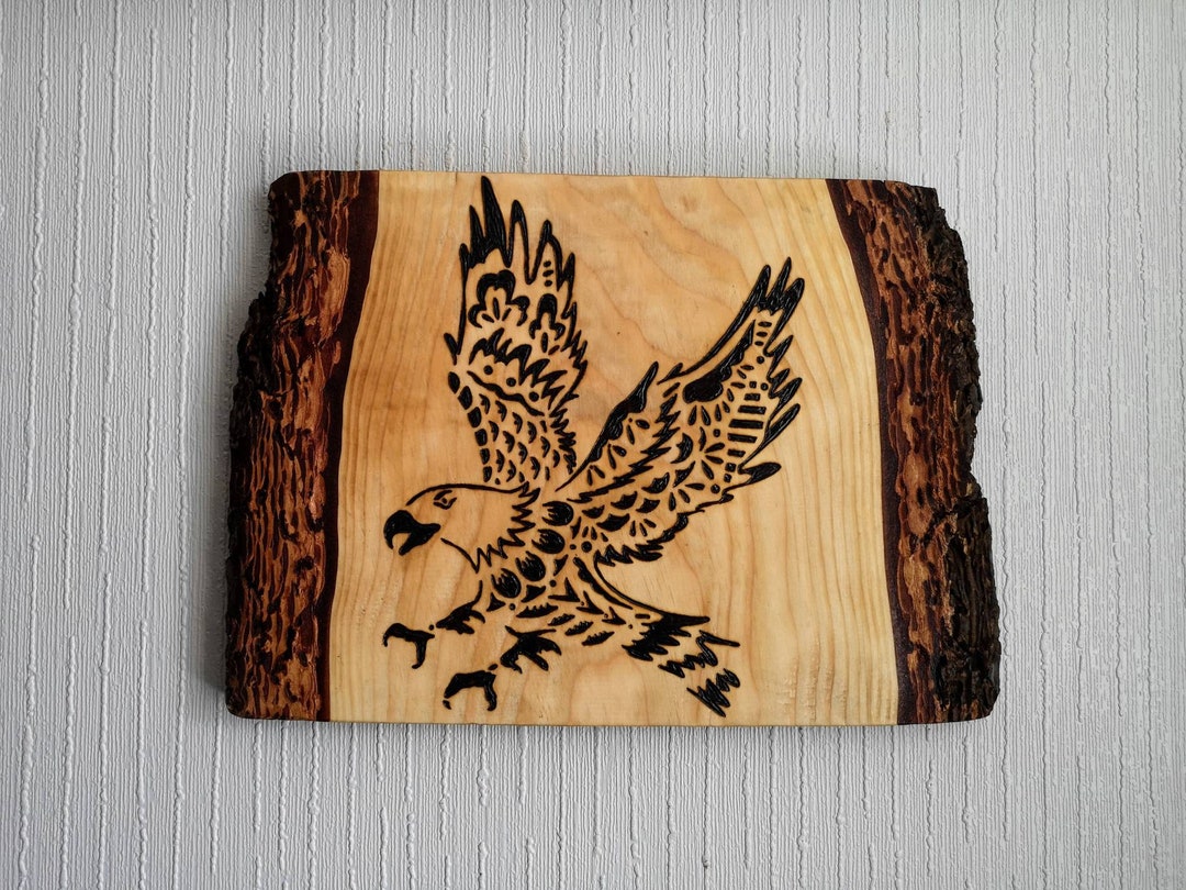 Eagle Wall Art Wooden Eagle Plaque Animal Decor Hand Etsy 日本