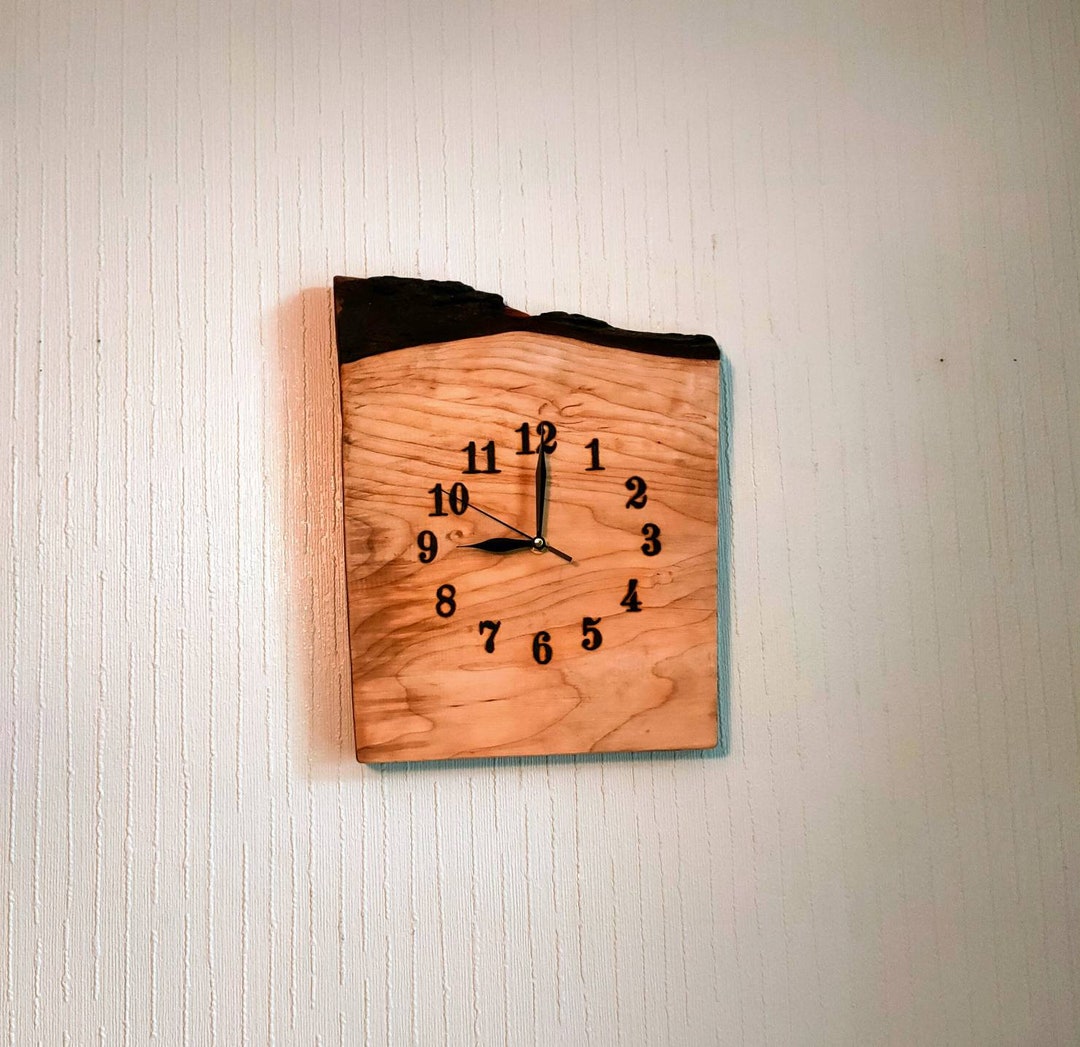 Wooden Wall Clock Unique Clock Wooden Clock Rustic Clock Etsy