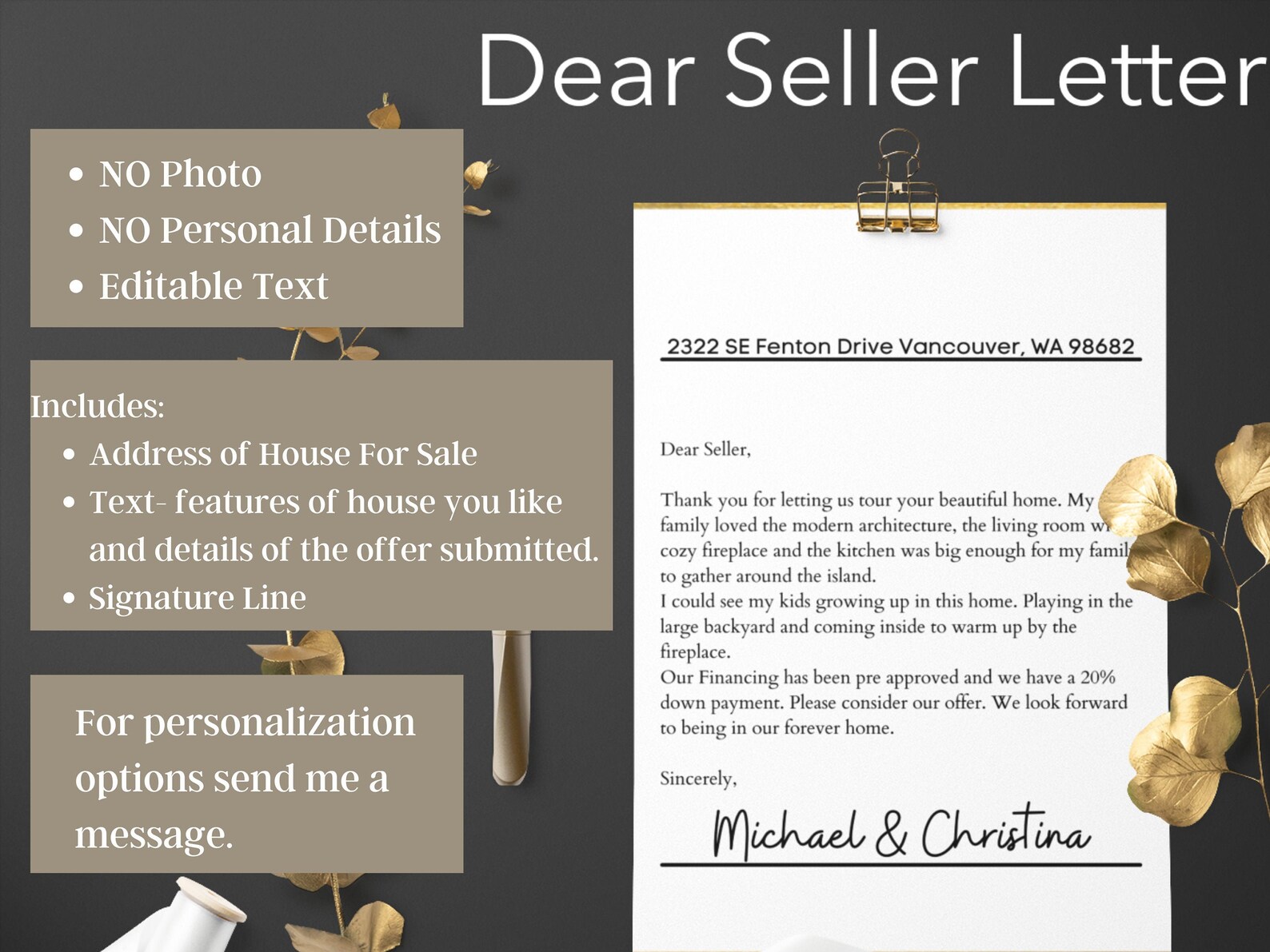 Letter To Seller Template