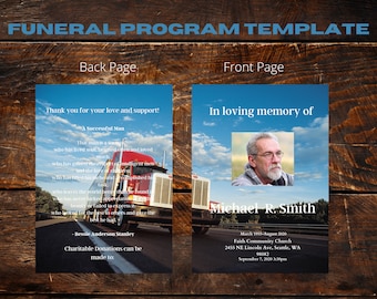 Printable Funeral, Printable Program, Funeral Program, Funeral Template, Celebration of  life, Obituary program, In loving Memory, Memorial