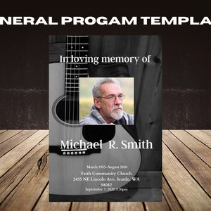 Funeral Program, Funeral Template, Celebration of  life, Obituary program, In loving Memory, Printable Funeral, Printable Program, Memorial