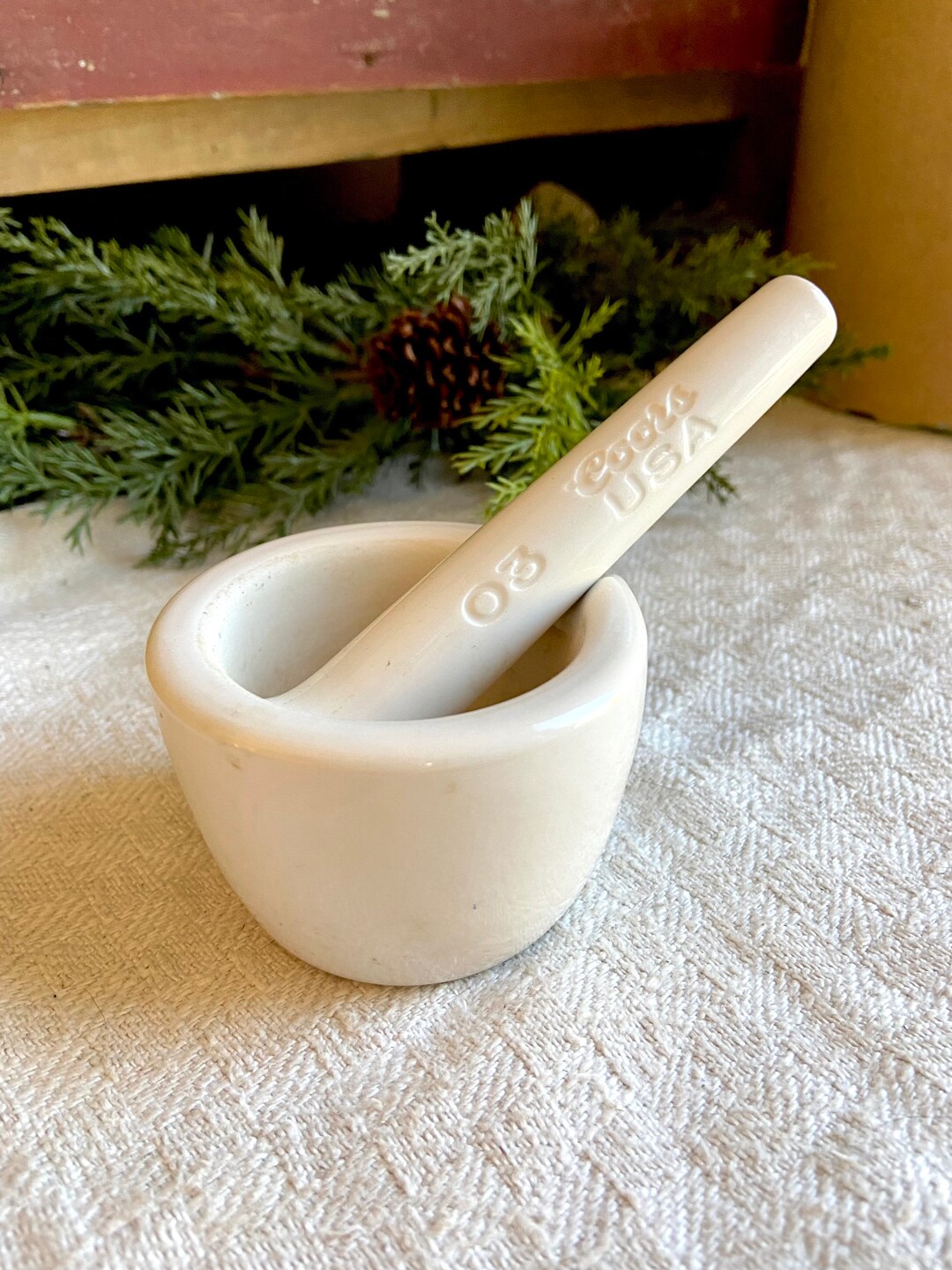 Small Vintage Coors Mortar and Pestle Etsy