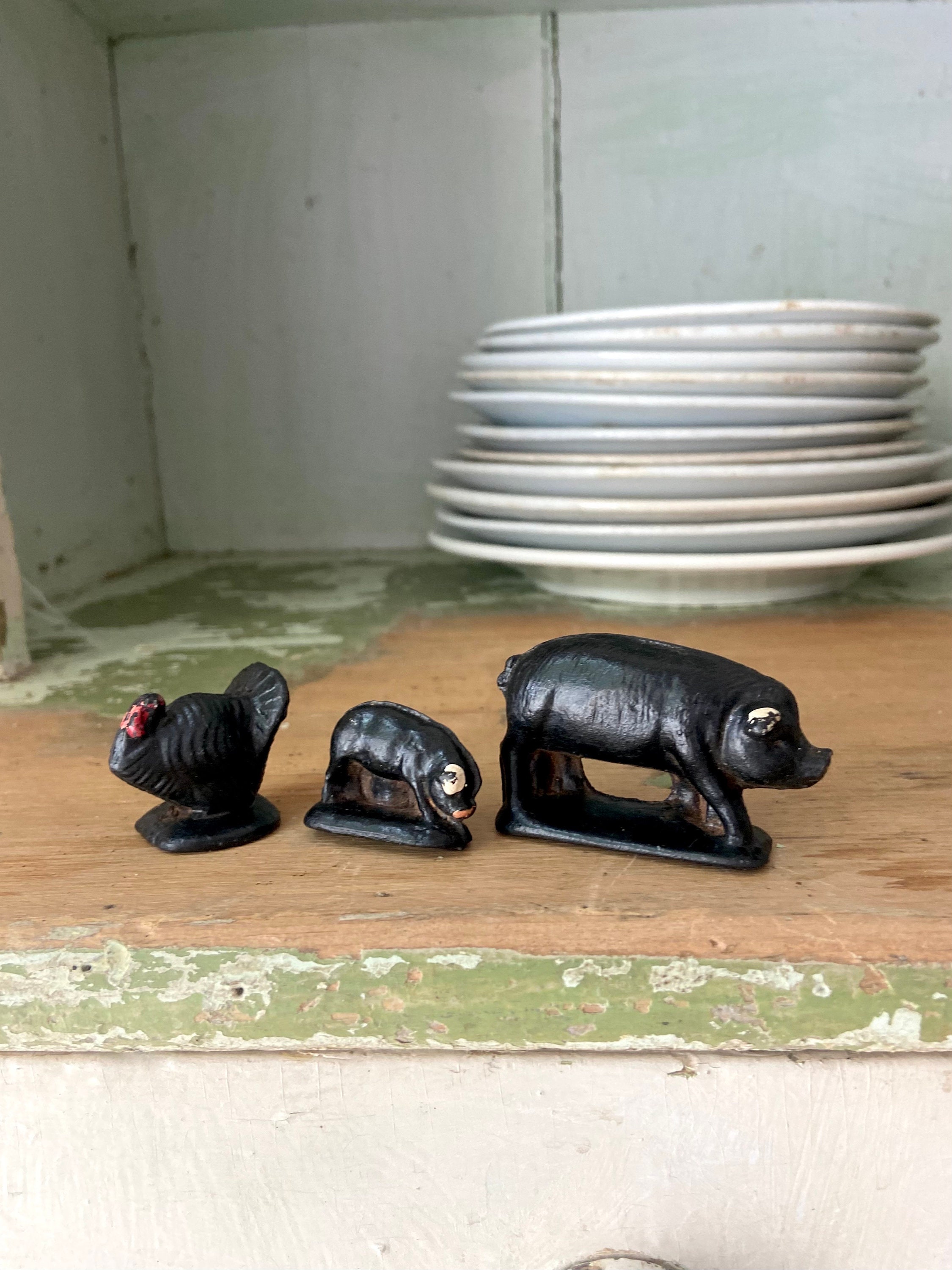 Vintage Pair of Pigs and Chicken