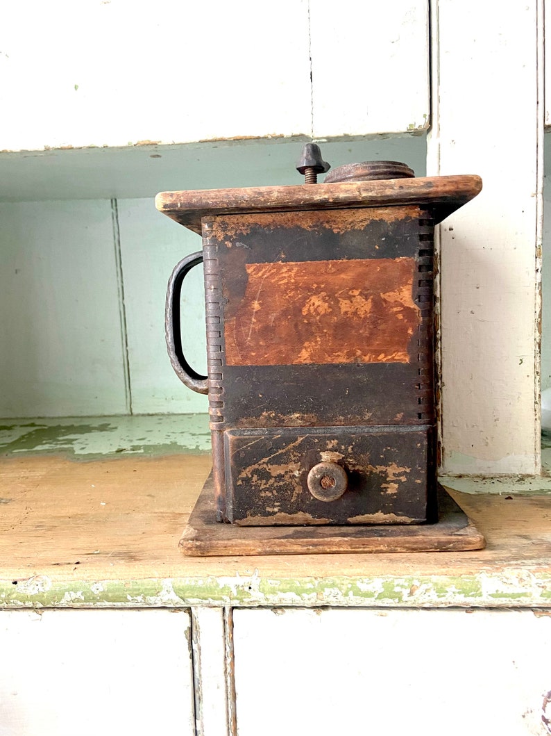 Antique Large Coffee Grinder decor Etsy