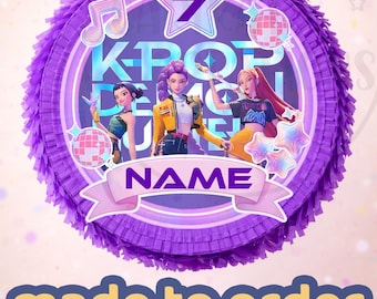Custom K-Pop Demon Hunter Piñata | Personalized Birthday Party Decoration