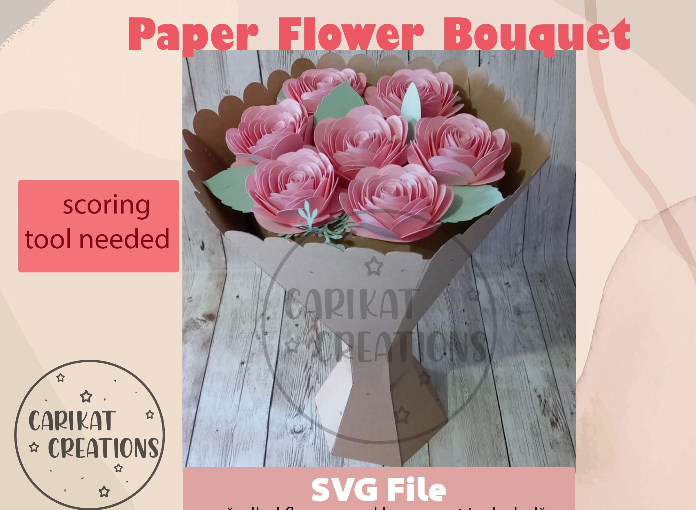 Scoringtool Paper Flower Bouquet ASSEMBLED VIDEO, Includes Flowers