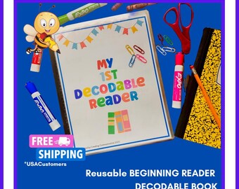 Decodable Reader: Reusable Phonics Book for Beginning Readers