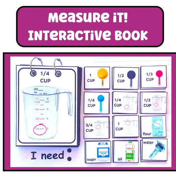 Interactive Adapted Book Measuring Skills Special Education Autism Apraxia Speech Therapy Life Skills Vocational Skills Middle High School