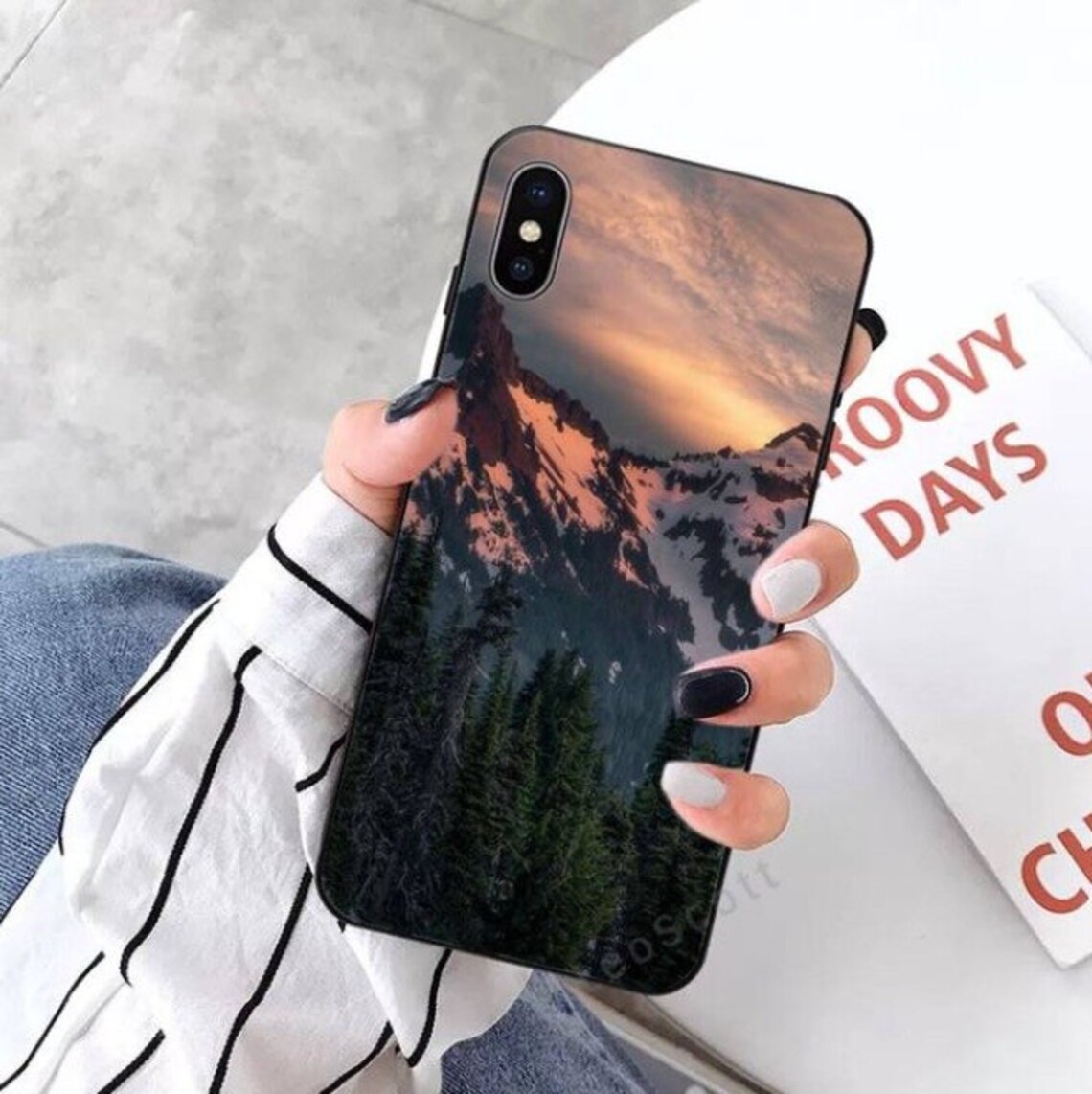 Snow Mountain Phone Case Gold Mountain Phone Case Phone Etsy