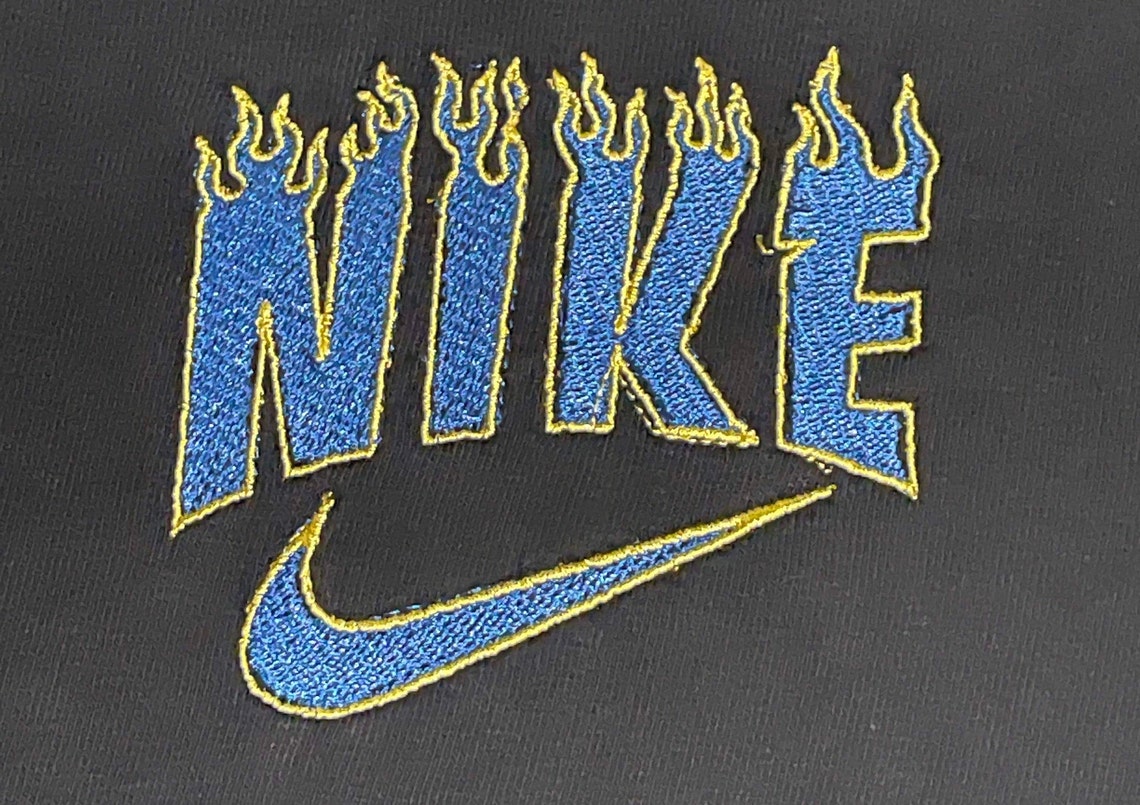 Custom made embroidery Nike Flame Shirt | Etsy
