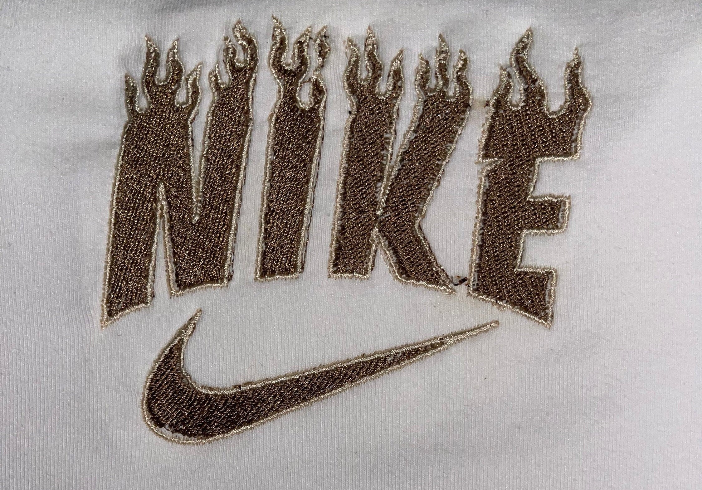 Custom made embroidery Nike Flame Shirt | Etsy