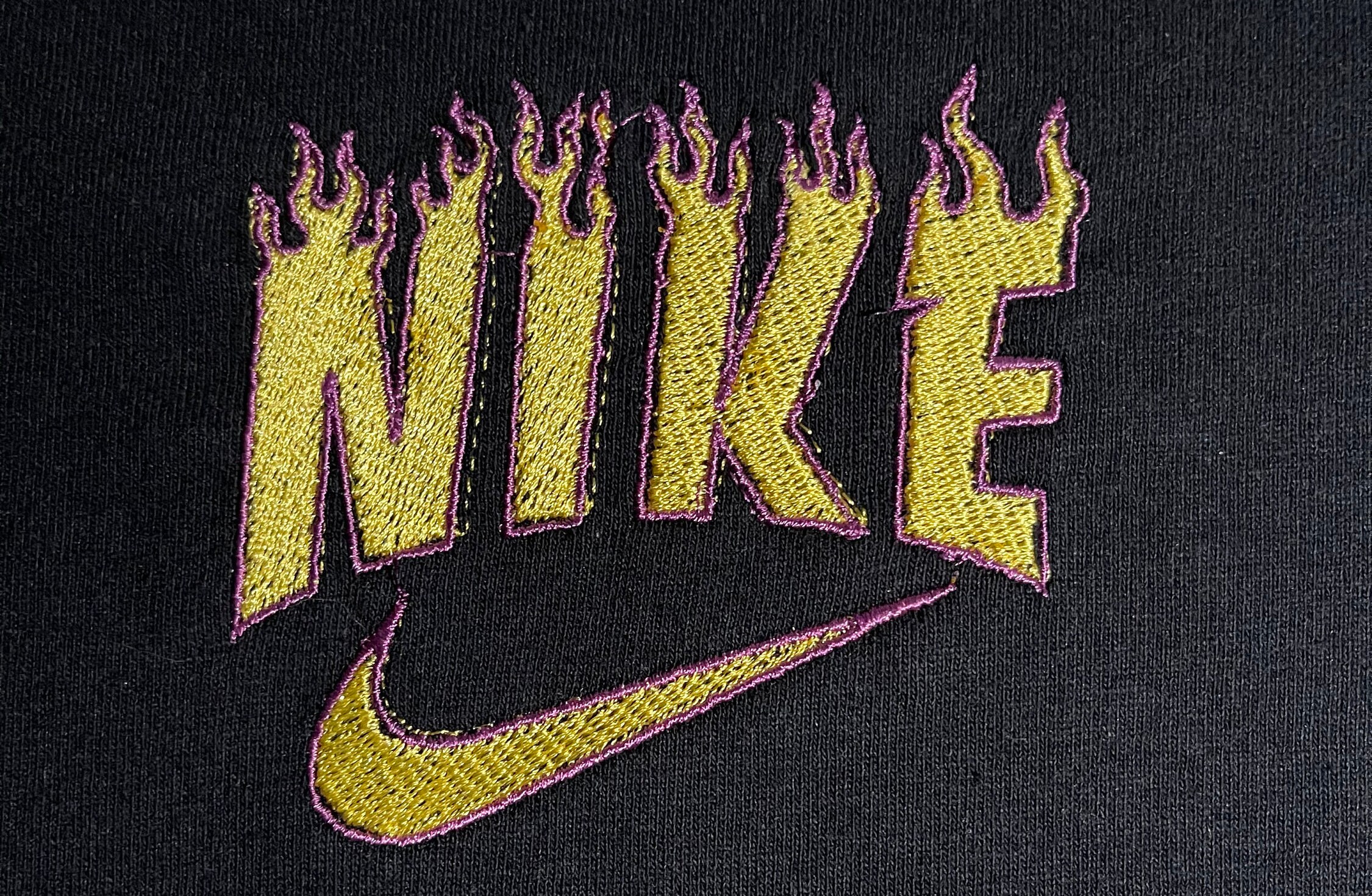 Custom made embroidery Nike Flame Shirt | Etsy