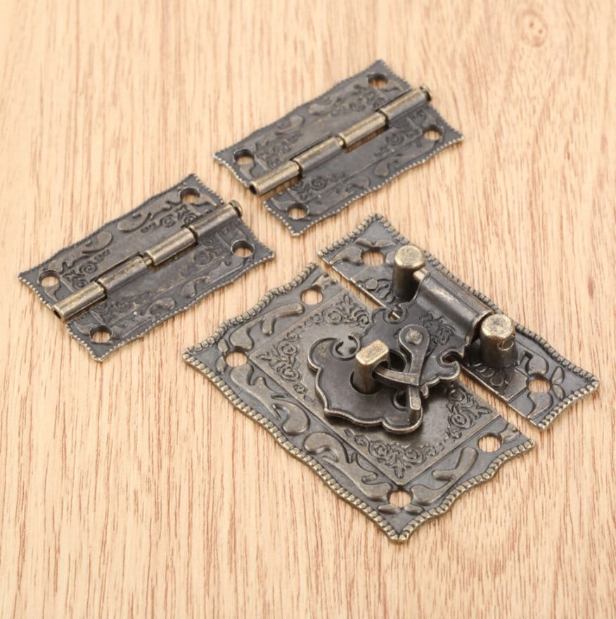 Vintage Patina Jewelry Box Hasp Catch / jewelry box latch / small box  hardware / Box Pull Lock FH011
