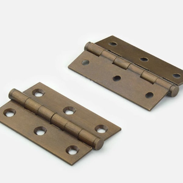 Simplistic pure copper thickened hinge, cabinet door hinge, flat open furniture wardrobe hinge, leaf bronze or brass color hinge