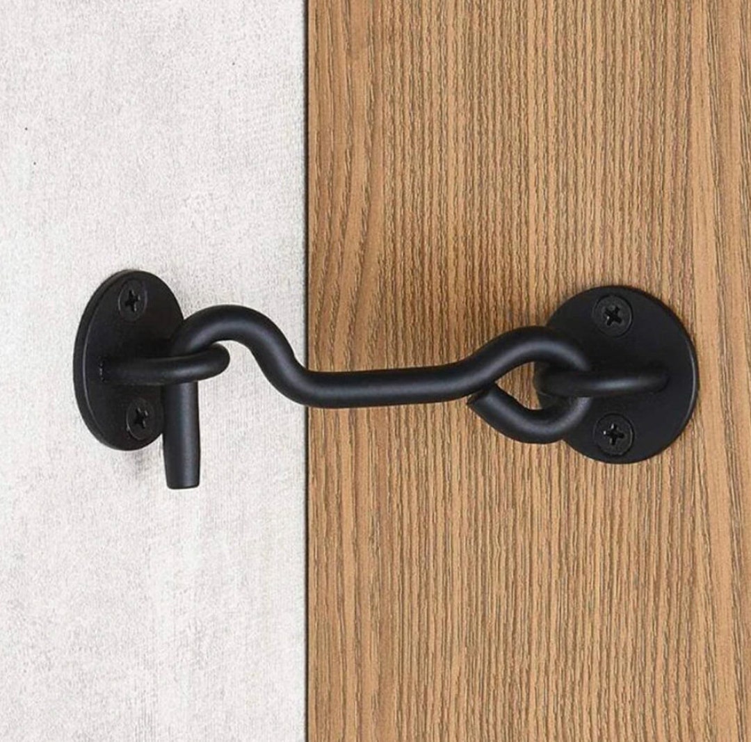 Black Cast Iron Barn Door Gate Latch Hook and Eye, Barn Door Privacy