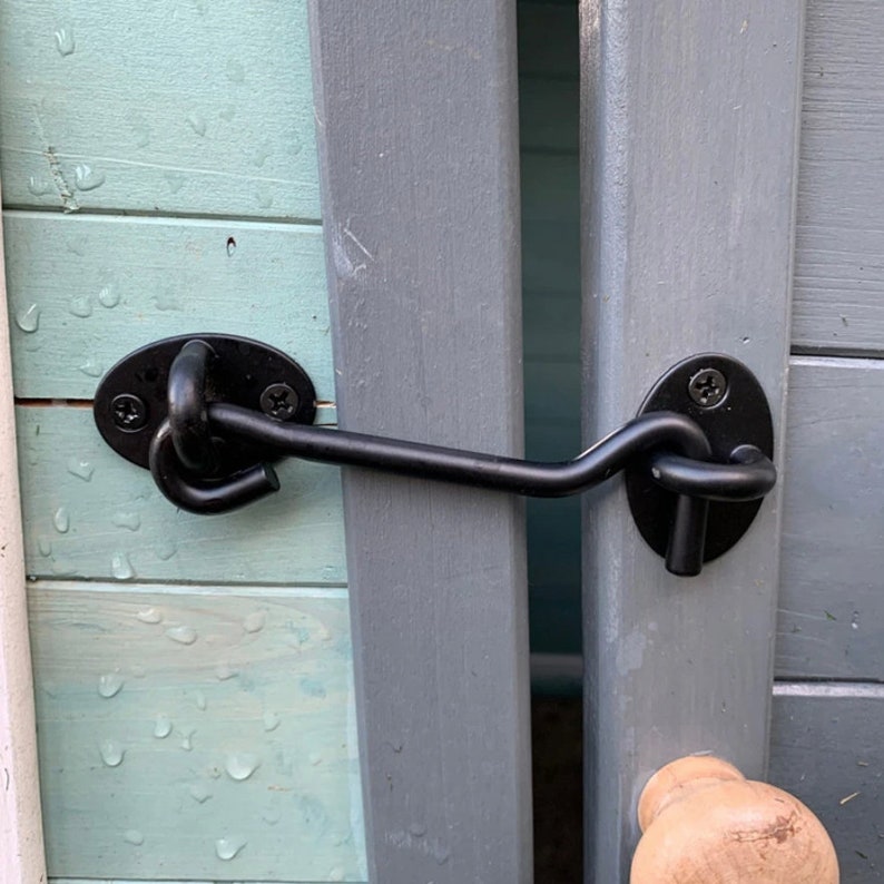 Black Cast Iron Barn Door Gate Latch Hook and Eye Barn Door Etsy