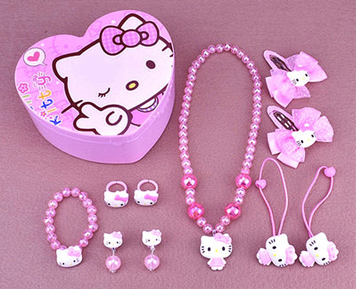 Hello Kitty Jewelry Box Hello Kitty Necklace Bracelet Earrings Etsy