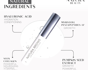 NATURA BROWS – Organic Eyebrow Growth Serum | Brow Enhancer | Nourishing Vegan & Cruelty-Free Eyebrow Treatment | Natural Brow Booster