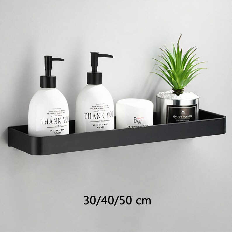 Minimalist Modern Bathroom Shelf Wall Mount Made From Black Etsy