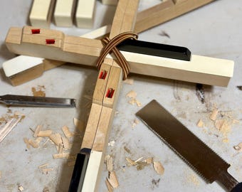 Reclaimed piano key cross