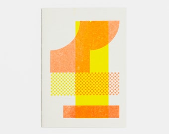 Number Four – A6 Greetings Card – Risograph Print
