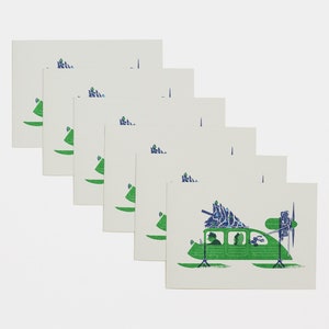 6x Aerosled 01s – A6 Kerstkaarten – Risograph Print
